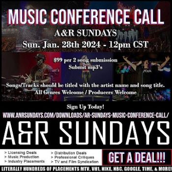 A&R SUNDAYS MUSIC CONFERENCE CALL_flyer_J28_380